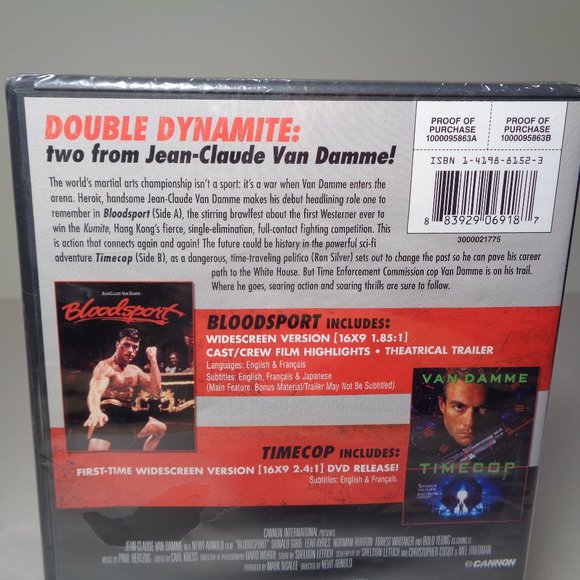 VAN DAMME COLLECTION New DVD Double Feature BLOODSPORT TIMECOP - Picture 3 of 4